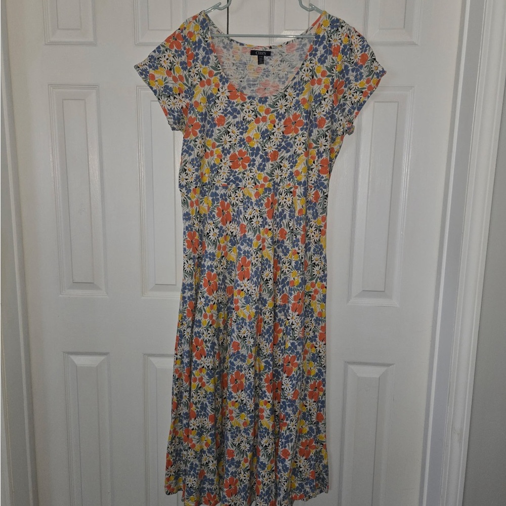 Chaps Multicolor Floral Midi Dress
